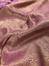 Statement Lilac Color Pure Banarasi Satin Silk Saree with Handwoven Gold Zari Weaved Saree - Silk Mark Certified