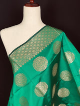 Green color Banarasi Silk Chakra Designer Dupatta | Light Weight Dupatta  | Stole | Benarasi Dupatta | Gift For Her