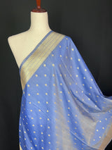 Handmade Soft Banarasi Silk Zari Weaved Lavender Color Dupatta with Koniya design and Small buttis | Indian Dupatta | Stole | Scarf