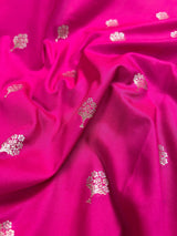 Hot Pink Handloom Saree  - Banarasi Mashru Silk Saree