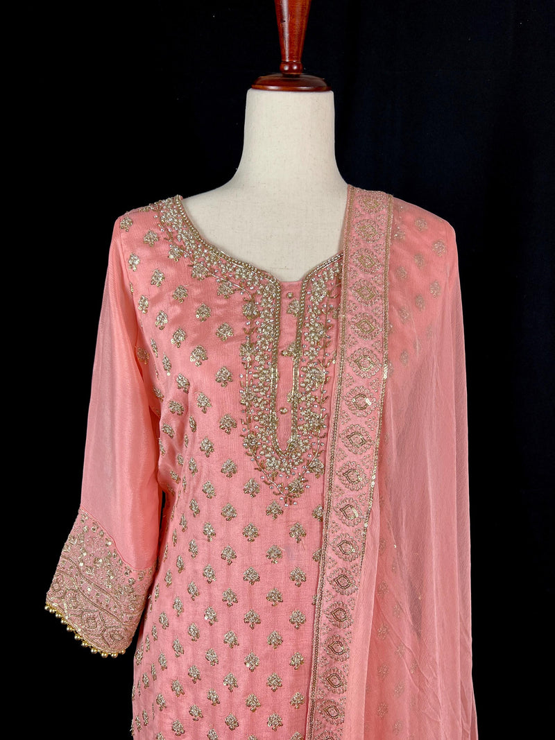 Designer Readymade Salwar Kameez in Blush Pink Color