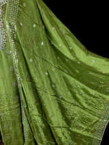 Readymade 3pcs Suit in Mehandi Green Color For Women with Handwork