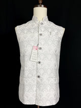 White Jacket for Men with Embroidery, thread and Sequin Work | Jacket for Kurta | Mens Wedding Wear Outfit | Men Waistcoat