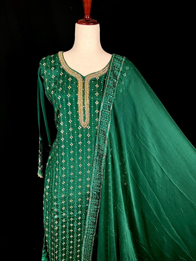 Green Color ReadytoWear Designer Party Wear Salwar Kameez | Indian Wedding Wear for Women | Indian Dress for Women | Readymade Salwar Kameez