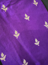 Pre Stitched Saree with Readymade Blouse | Statement Handmade Purple Color Striped Banarasi Satin Tissue Silk Saree