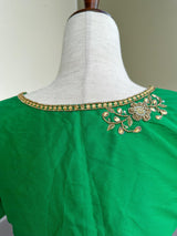 Handwork Designer Green Color Readymade Blouse with Gold Zari | Ready to Wear Blouses  Blouse | Stitched Blouse