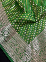 Statement Dual Shade of Green Color Saree in Mashru Silk with Banarasi Border and Pallu