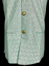 Sea Green Color Men Jacket with Sequin and Thread Work | High Quality Premium Soft Cotton Silk Men Jacket for Kurtas | Jacket for Kurtas