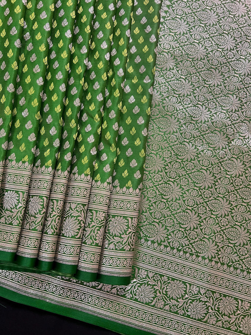 Statement Dual Shade of Green Color Saree in Mashru Silk with Banarasi Border and Pallu