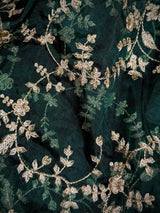 Statement Green Color Organza Silk Dupatta with Muted Gold Zari, Embroidery and Sequin | Wedding Dupatta | Dupatta for Lehangas | Gift Ideas