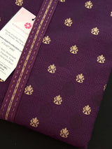 Eggplant Purple Color Men Kurta | Embossed Embroidery and Zari Butti | Sherwani Style Kurta | Indian Wedding Kurta
