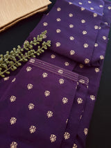 Eggplant Purple Color Men Kurta | Embossed Embroidery and Zari Butti | Sherwani Style Kurta | Indian Wedding Kurta