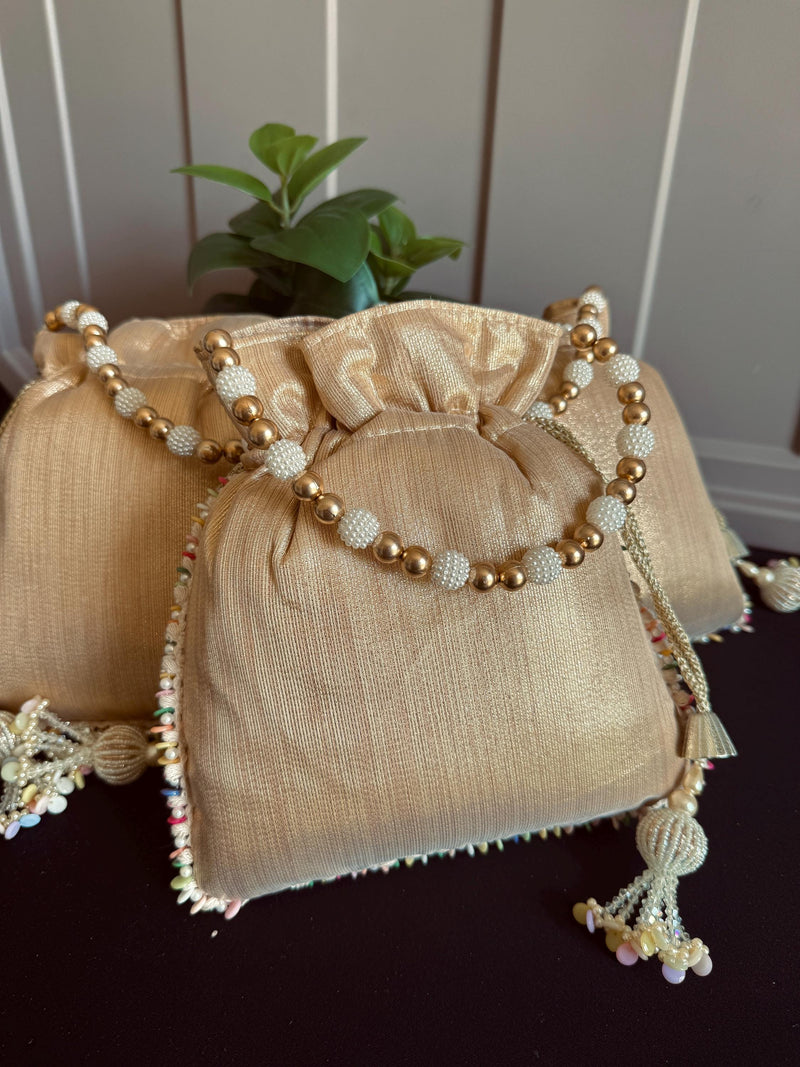 Multi Color Wedding Potli Bag | Handmade Embellished Sequin and Artifical Mirror | Desi Indian Pakistani Wedding Purse | Evening Party Purse