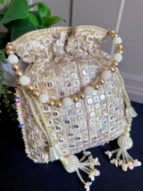 Multi Color Wedding Potli Bag | Handmade Embellished Sequin and Artifical Mirror | Desi Indian Pakistani Wedding Purse | Evening Party Purse