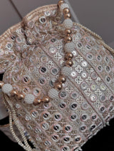 Multi Color Wedding Potli Bag | Handmade Embellished Sequin and Artifical Mirror | Desi Indian Pakistani Wedding Purse | Evening Party Purse