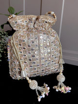 Multi Color Wedding Potli Bag | Handmade Embellished Sequin and Artifical Mirror | Desi Indian Pakistani Wedding Purse | Evening Party Purse