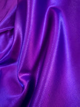 Dual Shade Purple and Blue Traditional Banarasi Satin Silk Handloom Saree with Bottle Green borders  Pallu