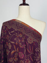Purple Kashmiri Wool Shawl in Kani Weave traditional Pattern | Eggplant Purple Color Cashmere Wrap | Wool Shawl for Gift