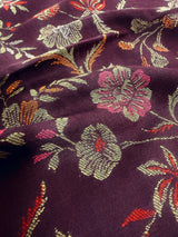 Purple Kashmiri Wool Shawl in Kani Weave traditional Pattern | Eggplant Purple Color Cashmere Wrap | Wool Shawl for Gift