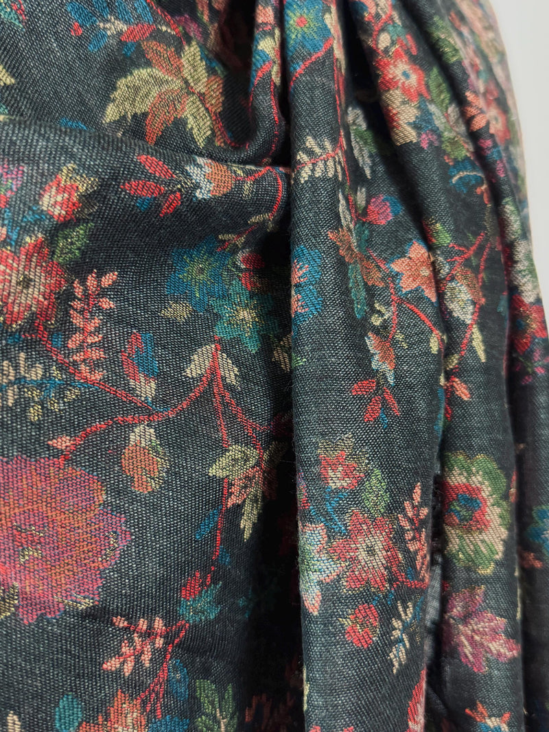 Grey Color Premium Pashmina Kani Weave Kashmiri Shawl | Kani Weave Cashmere Wrap | Wool Stole and Wraps | Ships from California
