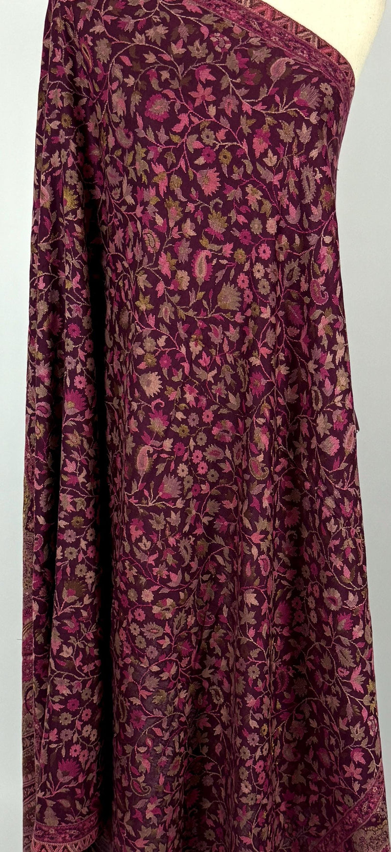 Purple Kashmiri Kani Jaal Weave | Purple Color Cashmere Wrap | Wool Shawl for Gift | Luxury Gifts for Weddings | Kani Weave Shawl