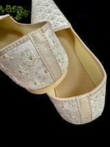 Handmade Men Wedding Shoes in Off White | Mens Shoes for Kurtas | Traditional Mojari Shoes | Indian Ethnic Wedding Footwear for Men