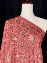 Peach Color Soft Pashmina Shawls with Resham Aari Work | Light Weight Reversable Shawls | Kashmiri Pashmina Shawls | Ships from California