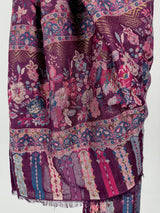 Eggplant Purple Color Premium Wool Kani Weave Cashmere Shawl | Kani Weave Cashmere Wrap | Wool Stole and Shawl | Floral Jaal Shawls
