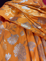 Mango Yellow and Pink Color Paithani Saree | Banarasi Soft Silk Saree in Mango Yellow Color