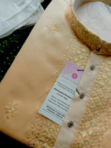 Ombre Yellow Color Kurta with Emberiodey and Sequin | Soft Silk with Lining | Haldi Kurta | Wedding and Party Wear Kurta for Men