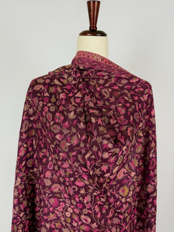 Purple Kashmiri Kani Jaal Weave | Purple Color Cashmere Wrap | Wool Shawl for Gift | Luxury Gifts for Weddings | Kani Weave Shawl
