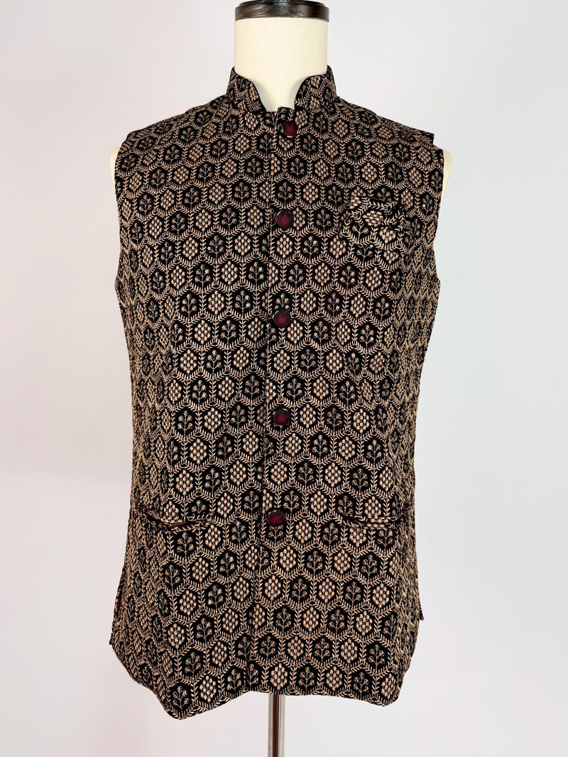 Wine Color Designer Party Wear Velvet Modi Jacket For Men | High Quality Premium Velvet Jacket Thread Embroidery Sequin Work