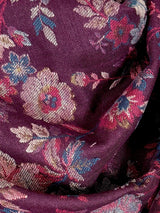 Eggplant Purple Color Premium Wool Kani Weave Cashmere Shawl | Kani Weave Cashmere Wrap | Wool Stole and Shawl | Floral Jaal Shawls