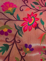 Mango Yellow and Pink Color Paithani Saree | Banarasi Soft Silk Saree in Mango Yellow Color
