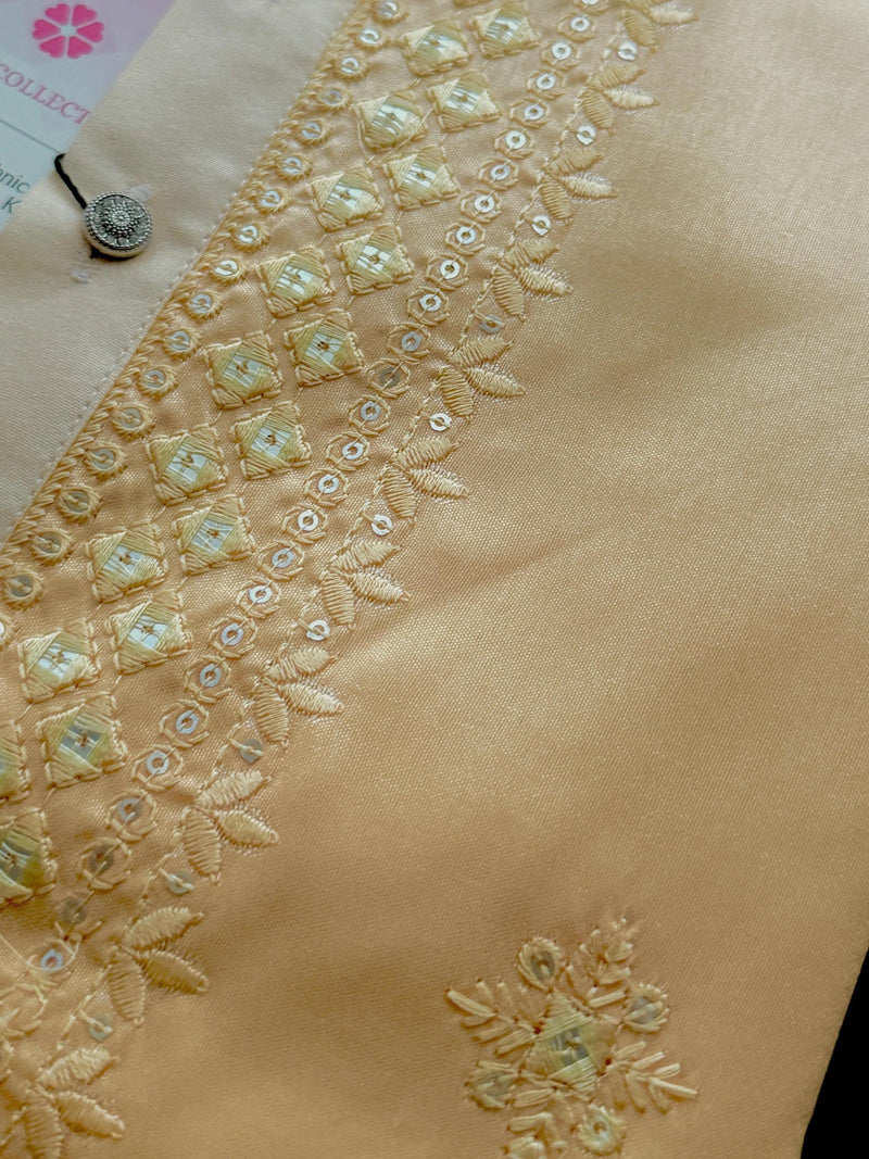 Ombre Yellow Color Kurta with Emberiodey and Sequin | Soft Silk with Lining | Haldi Kurta | Wedding and Party Wear Kurta for Men