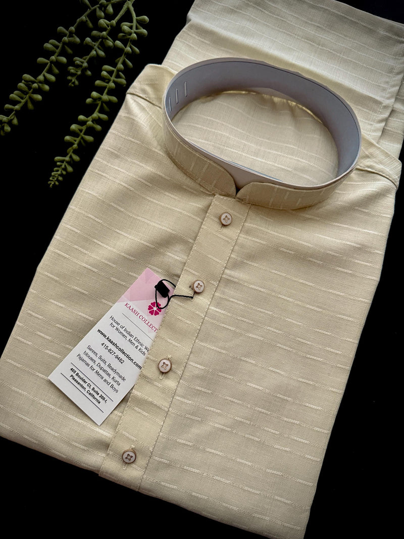 Beige Color Cotton Silk Kurta Pajama for Men | Gift For Him | Light Weight Kurta for Men