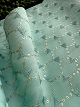 Pastel Sea Green Designer Kurta with Emberiodery and Sequins | Pastel Color Mens Kurta | Wedding and Party Wear Kurta