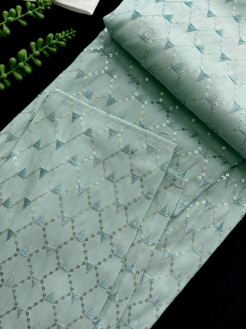 Pastel Sea Green Designer Kurta with Emberiodery and Sequins | Pastel Color Mens Kurta | Wedding and Party Wear Kurta