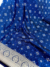 Blue Color Soft Banarasi Silk Saree with Sliver Color Zari Weave | Wedding, Party Wear Sarees | Ships from California