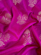 Purple Pink Silk Cotton Saree  | Soft Cotton Silk Sarees | Purple and Blue wide Border with Ambi Patterns