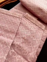 Dusty Pink Men Kurta Pajama with Embossed Embroidery and Zari | Sherwani Style Kurta  | Wedding Kurtas | Kurta Store USA
