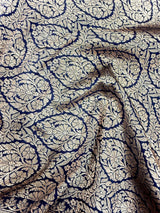 Blue Color Soft Banarasi Silk Saree with Sliver Color Zari Weave | Wedding, Party Wear Sarees | Ships from California