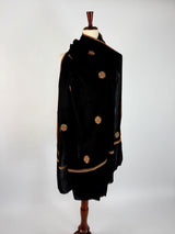 Black Color Pure Pashmina Needlework Kashmiri Light Weight Shawl Wrap | Pure Cashmere