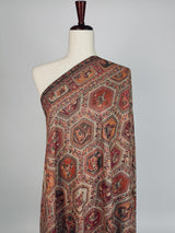 Beige Color Soft Pashmina Shawl | Weave Floral Cashmere Wrap