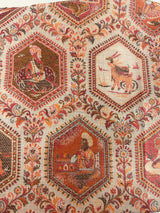 Beige Color Soft Pashmina Shawl | Weave Floral Cashmere Wrap