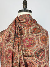 Beige Color Soft Pashmina Shawl | Weave Floral Cashmere Wrap