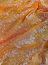 Mango Yellow and Orange Banarasi Silk Saree | Muted Gold Zari Weave