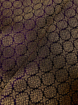 Purple Pure Kanjivaram Kanchipuram Silk Saree | Muted Gold Zari  Weave | Peacock Motifs