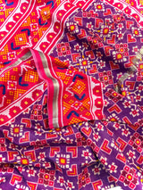 Purple and Pink Printed Soft Silk Saree | Banarasi Soft Silk Saree