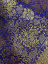 Statement Purple Banarasi Brocade Silk Saree - Floral Jaal Weave in Muted Gold Zari - Kaash Collection